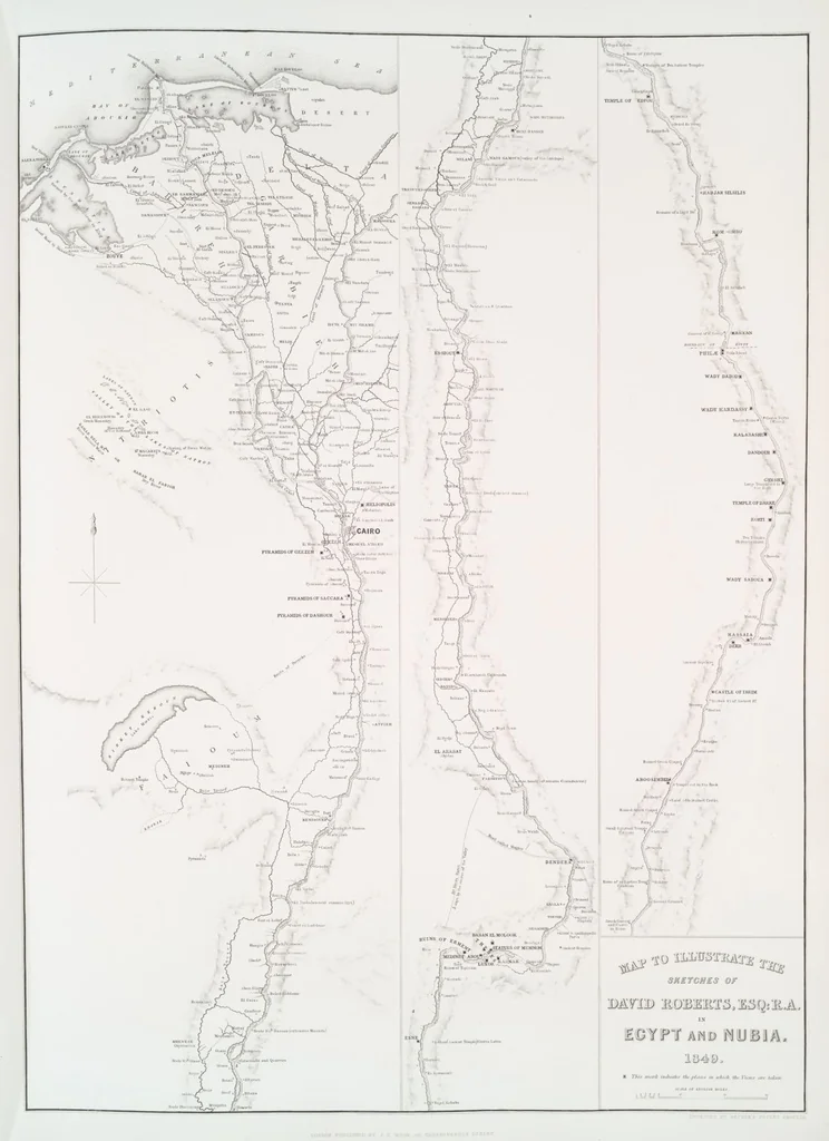 An illustration from The Holy Land, Syria, Idumea, Arabia, Egypt and Nubia. From drawings made on the spot by David Roberts ... With historical descriptions by the Revd. George Croly ... Lithographed by Louis Haghe, 1842, leaf 214