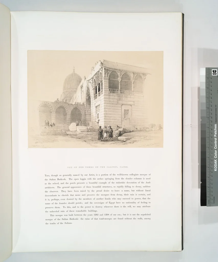 An illustration from The Holy Land, Syria, Idumea, Arabia, Egypt and Nubia. From drawings made on the spot by David Roberts ... With historical descriptions by the Revd. George Croly ... Lithographed by Louis Haghe, 1842, leaf 223