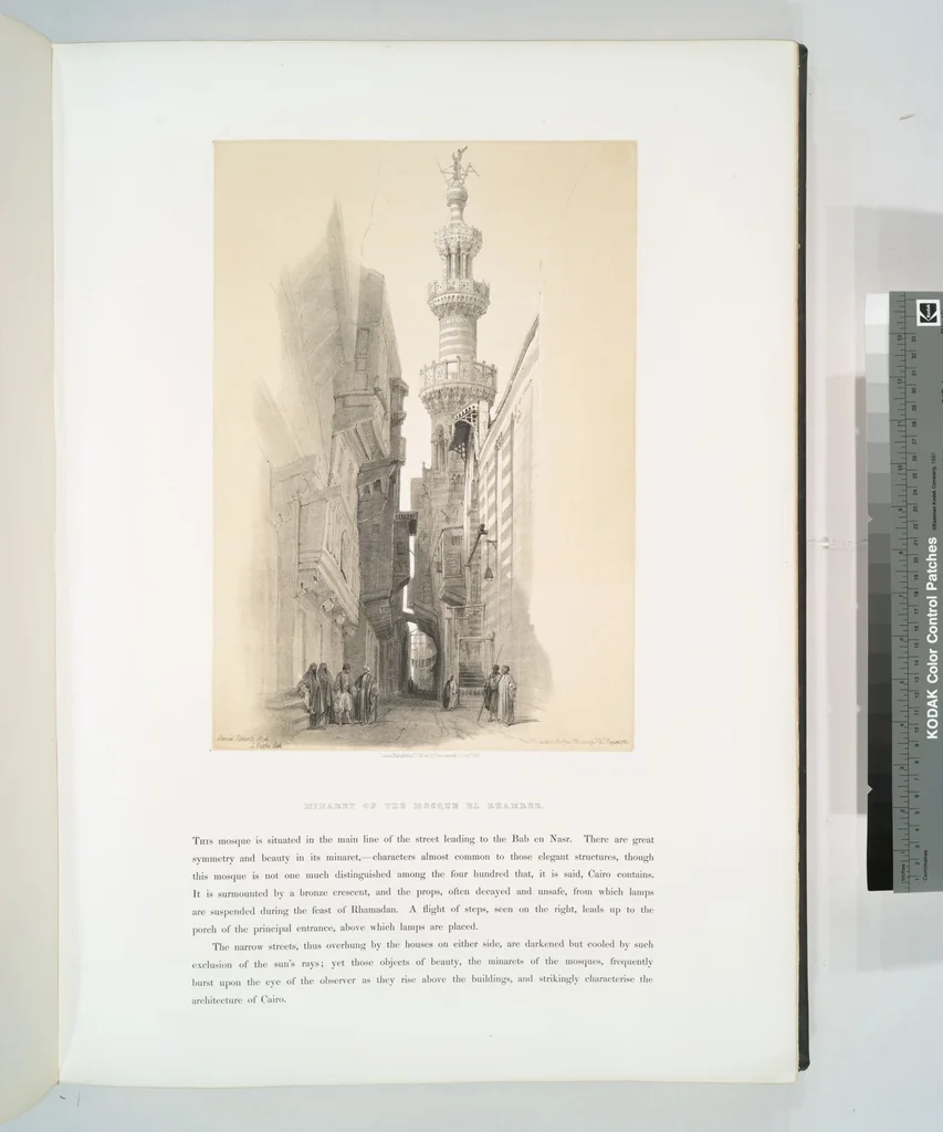 An illustration from The Holy Land, Syria, Idumea, Arabia, Egypt and Nubia. From drawings made on the spot by David Roberts ... With historical descriptions by the Revd. George Croly ... Lithographed by Louis Haghe, 1842, leaf 227