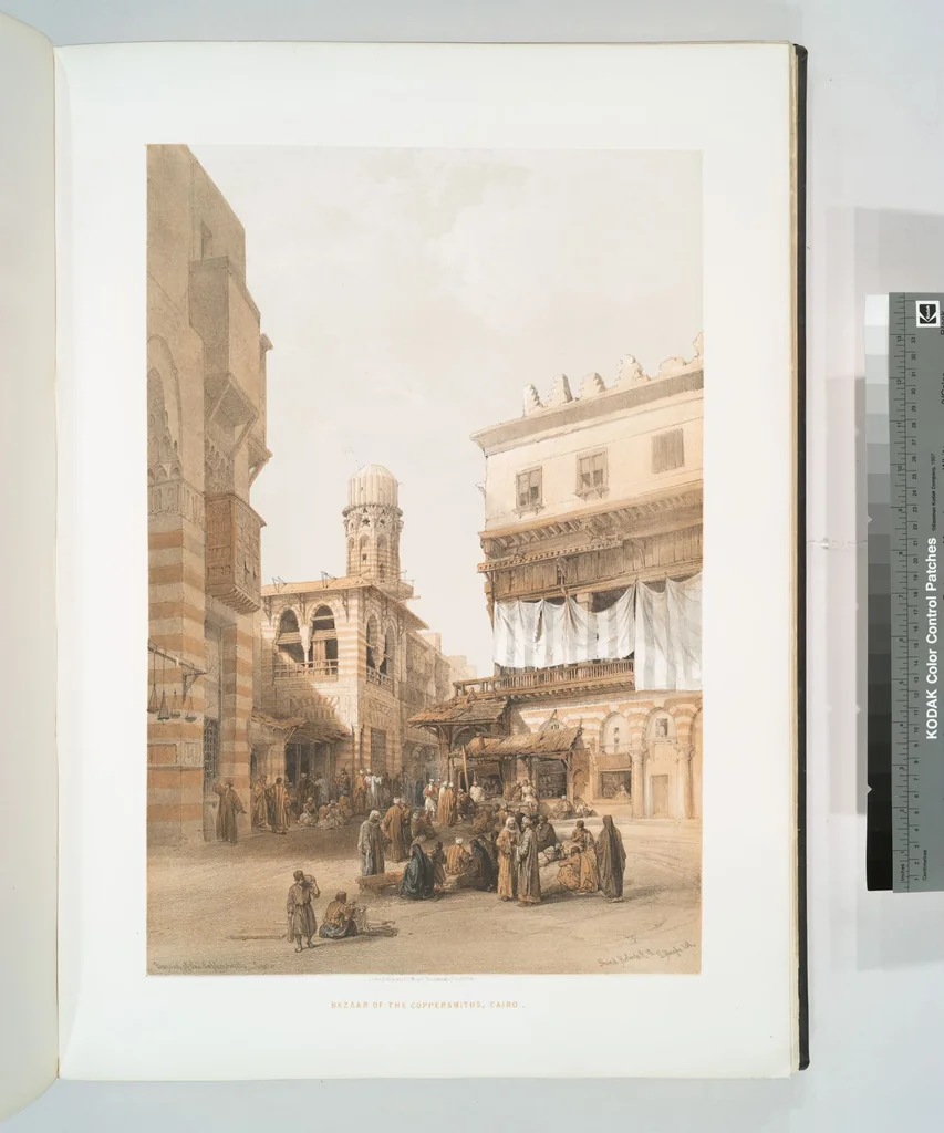 An illustration from The Holy Land, Syria, Idumea, Arabia, Egypt and Nubia. From drawings made on the spot by David Roberts ... With historical descriptions by the Revd. George Croly ... Lithographed by Louis Haghe, 1842, leaf 232