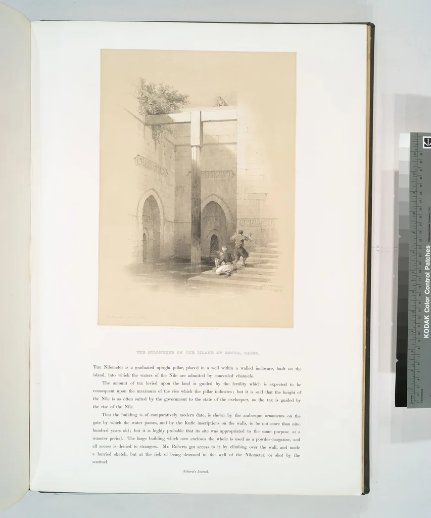 An illustration from The Holy Land, Syria, Idumea, Arabia, Egypt and Nubia. From drawings made on the spot by David Roberts ... With historical descriptions by the Revd. George Croly ... Lithographed by Louis Haghe, 1842, leaf 243