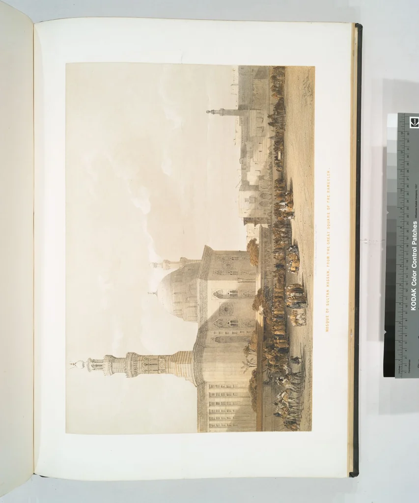An illustration from The Holy Land, Syria, Idumea, Arabia, Egypt and Nubia. From drawings made on the spot by David Roberts ... With historical descriptions by the Revd. George Croly ... Lithographed by Louis Haghe, 1842, leaf 252