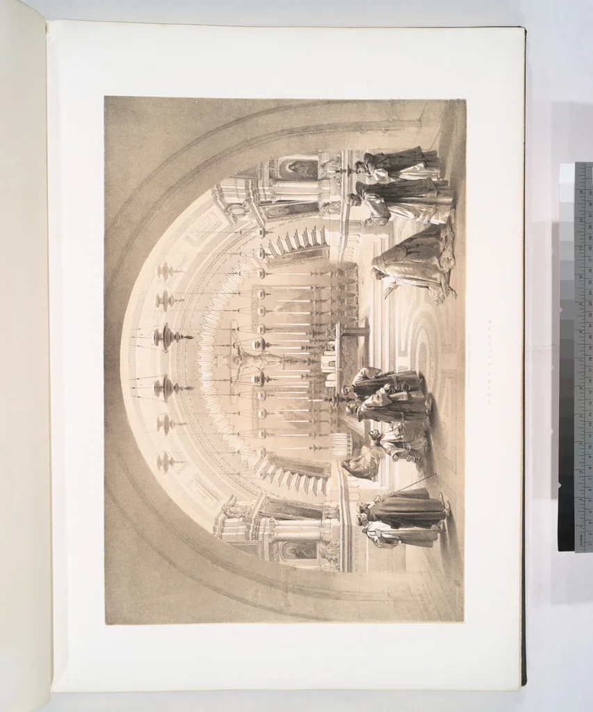 An illustration from The Holy Land, Syria, Idumea, Arabia, Egypt and Nubia. From drawings made on the spot by David Roberts ... With historical descriptions by the Revd. George Croly ... Lithographed by Louis Haghe, 1842, leaf 27