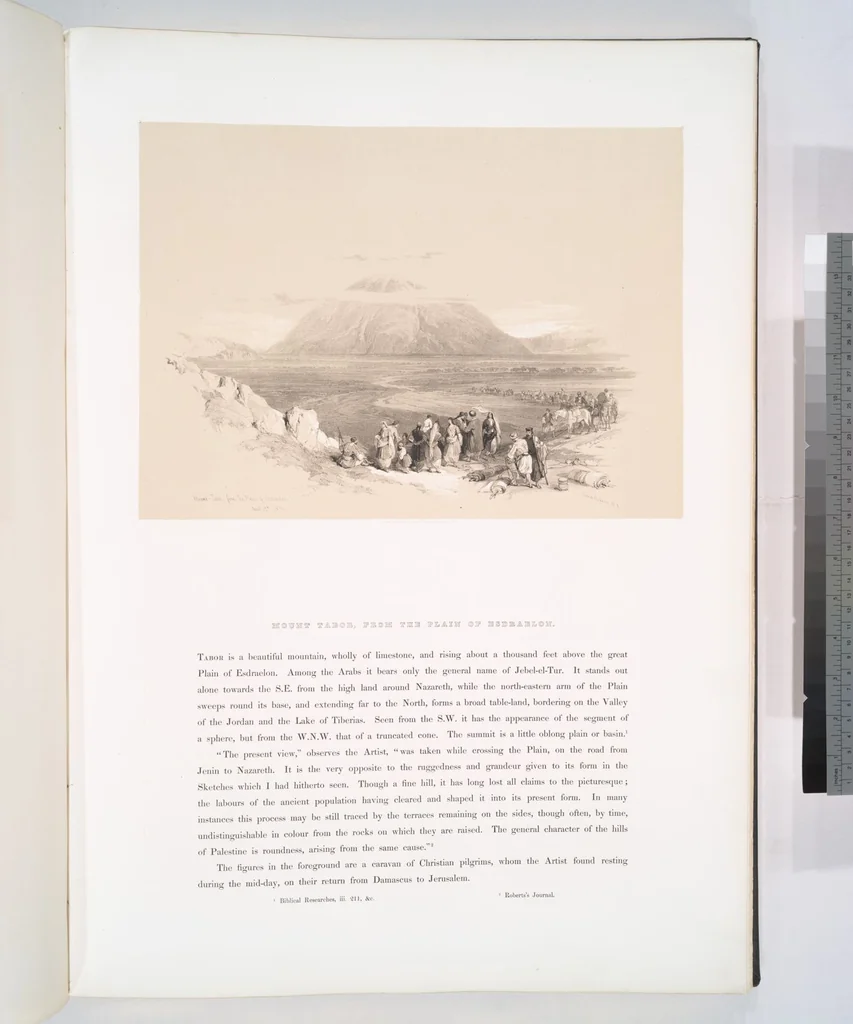 An illustration from The Holy Land, Syria, Idumea, Arabia, Egypt and Nubia. From drawings made on the spot by David Roberts ... With historical descriptions by the Revd. George Croly ... Lithographed by Louis Haghe, 1842, leaf 28