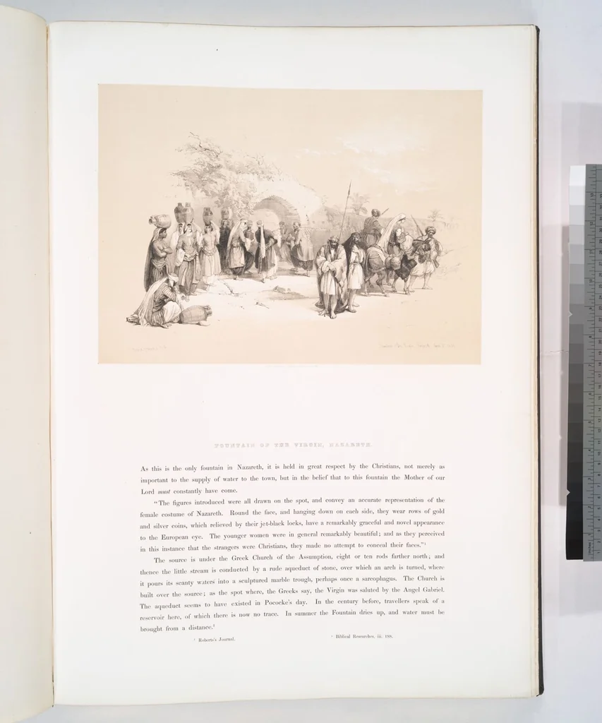 An illustration from The Holy Land, Syria, Idumea, Arabia, Egypt and Nubia. From drawings made on the spot by David Roberts ... With historical descriptions by the Revd. George Croly ... Lithographed by Louis Haghe, 1842, leaf 30