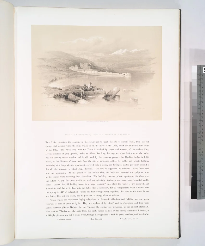 An illustration from The Holy Land, Syria, Idumea, Arabia, Egypt and Nubia. From drawings made on the spot by David Roberts ... With historical descriptions by the Revd. George Croly ... Lithographed by Louis Haghe, 1842, leaf 36