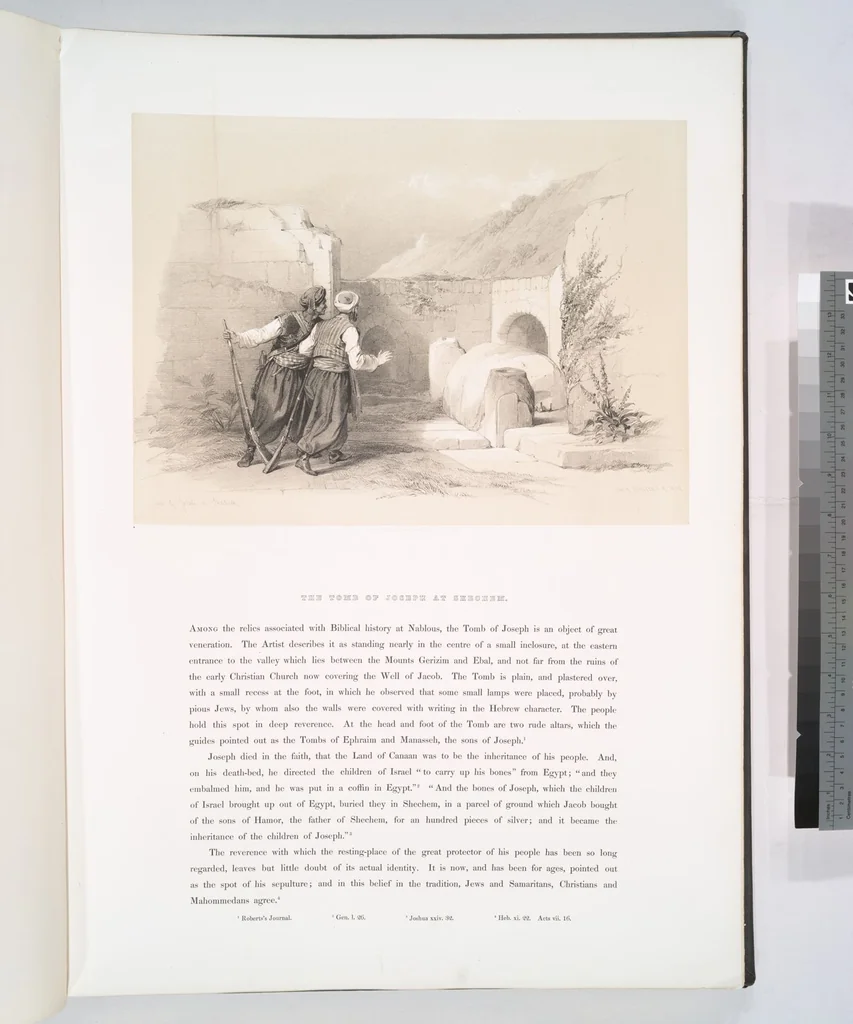 An illustration from The Holy Land, Syria, Idumea, Arabia, Egypt and Nubia. From drawings made on the spot by David Roberts ... With historical descriptions by the Revd. George Croly ... Lithographed by Louis Haghe, 1842, leaf 40