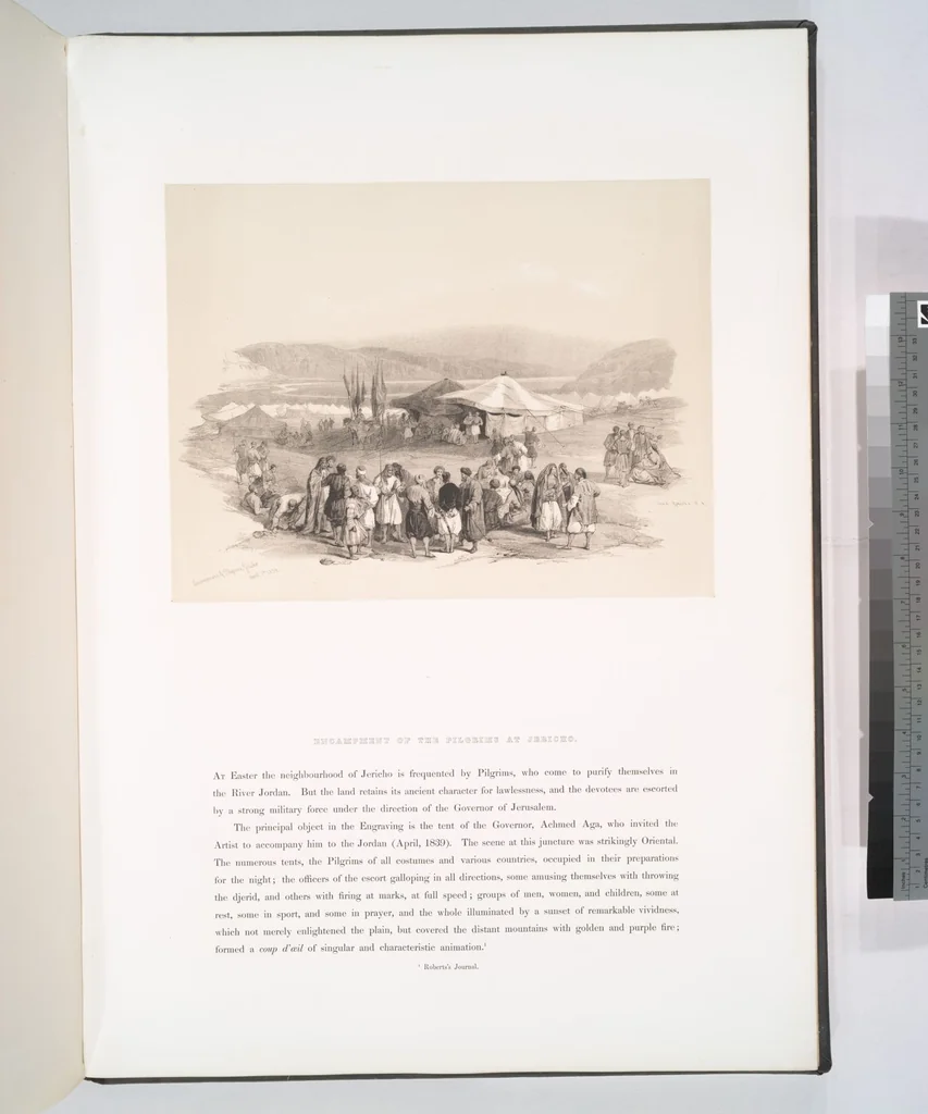 An illustration from The Holy Land, Syria, Idumea, Arabia, Egypt and Nubia. From drawings made on the spot by David Roberts ... With historical descriptions by the Revd. George Croly ... Lithographed by Louis Haghe, 1842, leaf 47