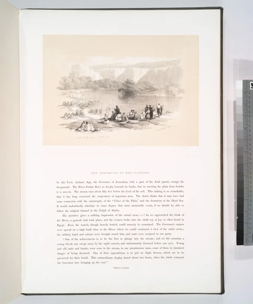 An illustration from The Holy Land, Syria, Idumea, Arabia, Egypt and Nubia. From drawings made on the spot by David Roberts ... With historical descriptions by the Revd. George Croly ... Lithographed by Louis Haghe, 1842, leaf 49