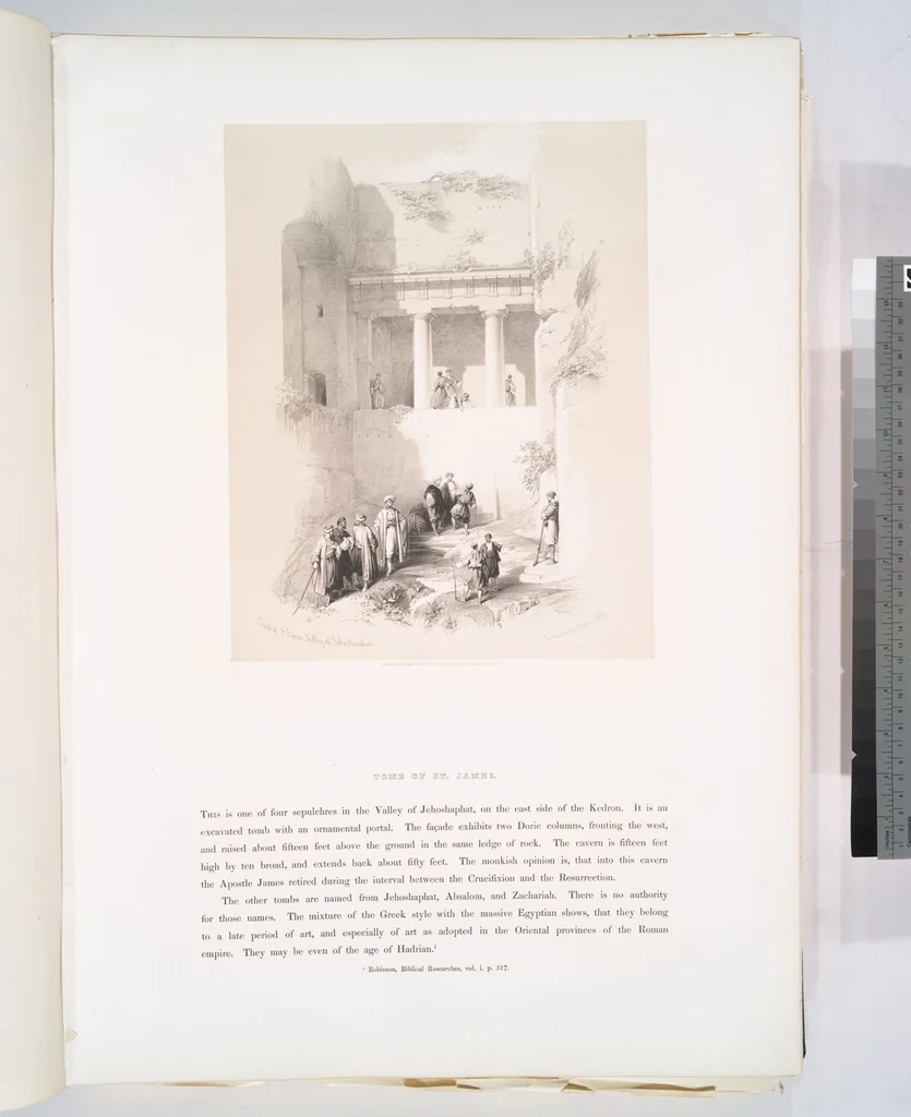 An illustration from The Holy Land, Syria, Idumea, Arabia, Egypt and Nubia. From drawings made on the spot by David Roberts ... With historical descriptions by the Revd. George Croly ... Lithographed by Louis Haghe, 1842, leaf 6