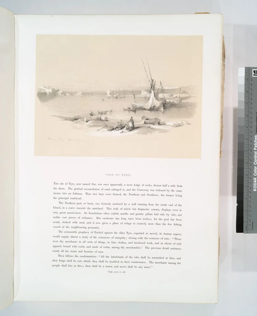 An illustration from The Holy Land, Syria, Idumea, Arabia, Egypt and Nubia. From drawings made on the spot by David Roberts ... With historical descriptions by the Revd. George Croly ... Lithographed by Louis Haghe, 1842, leaf 69