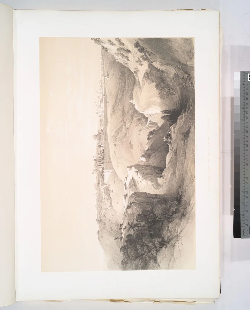 An illustration from The Holy Land, Syria, Idumea, Arabia, Egypt and Nubia. From drawings made on the spot by David Roberts ... With historical descriptions by the Revd. George Croly ... Lithographed by Louis Haghe, 1842, leaf 7