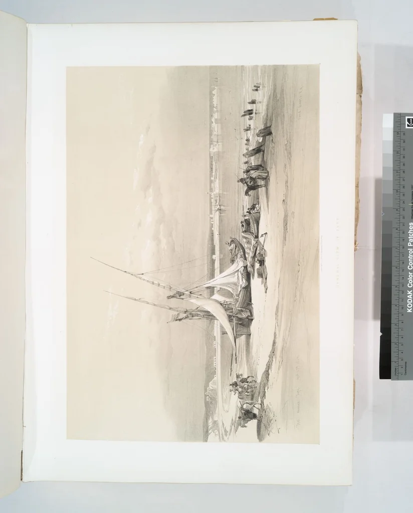 An illustration from The Holy Land, Syria, Idumea, Arabia, Egypt and Nubia. From drawings made on the spot by David Roberts ... With historical descriptions by the Revd. George Croly ... Lithographed by Louis Haghe, 1842, leaf 70