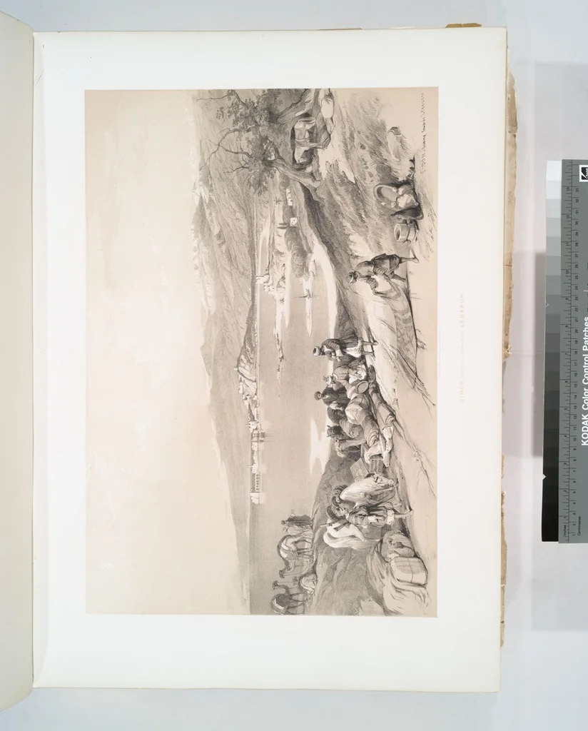 An illustration from The Holy Land, Syria, Idumea, Arabia, Egypt and Nubia. From drawings made on the spot by David Roberts ... With historical descriptions by the Revd. George Croly ... Lithographed by Louis Haghe, 1842, leaf 76