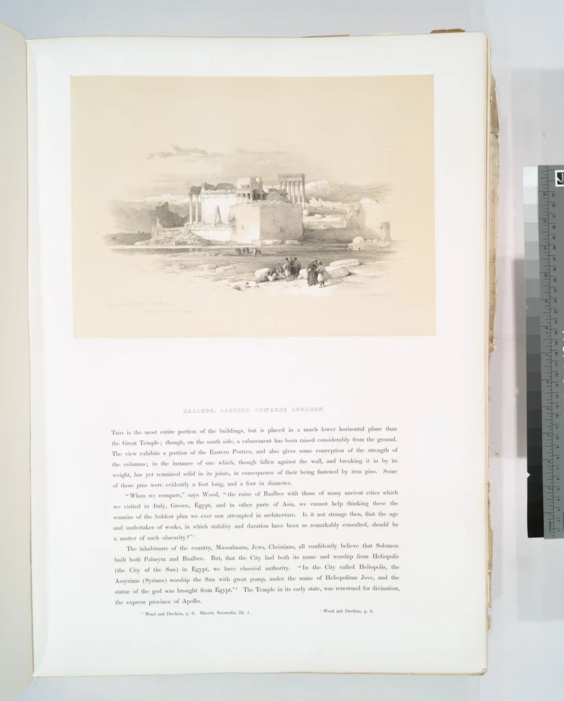 An illustration from The Holy Land, Syria, Idumea, Arabia, Egypt and Nubia. From drawings made on the spot by David Roberts ... With historical descriptions by the Revd. George Croly ... Lithographed by Louis Haghe, 1842, leaf 81
