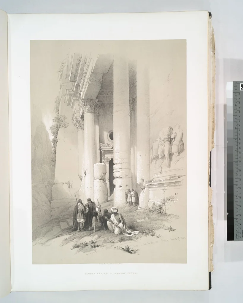 An illustration from The Holy Land, Syria, Idumea, Arabia, Egypt and Nubia. From drawings made on the spot by David Roberts ... With historical descriptions by the Revd. George Croly ... Lithographed by Louis Haghe, 1842, leaf 93