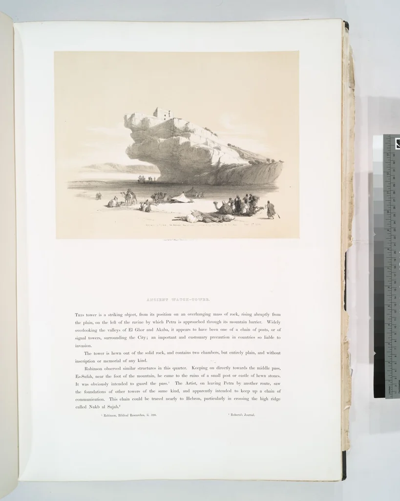 An illustration from The Holy Land, Syria, Idumea, Arabia, Egypt and Nubia. From drawings made on the spot by David Roberts ... With historical descriptions by the Revd. George Croly ... Lithographed by Louis Haghe, 1842, leaf 94