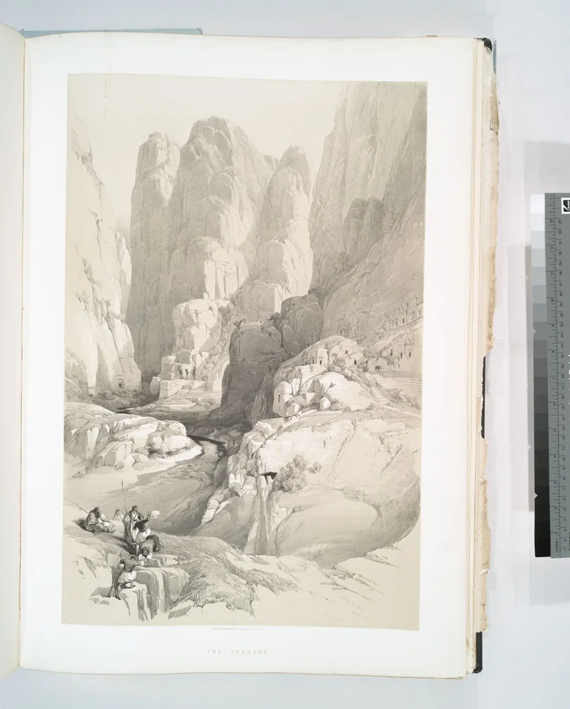 An illustration from The Holy Land, Syria, Idumea, Arabia, Egypt and Nubia. From drawings made on the spot by David Roberts ... With historical descriptions by the Revd. George Croly ... Lithographed by Louis Haghe, 1842, leaf 99