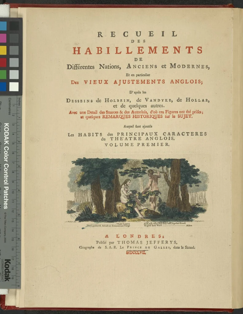 An illustration from Recueil des habillements de différentes nations, 1757, leaf 1