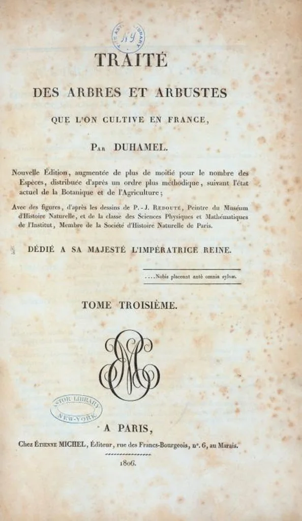 An illustration from Nouveau Duhamel, 1801, leaf 134