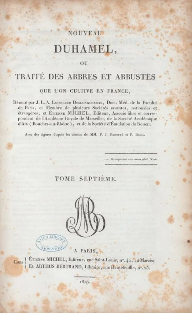 An illustration from Nouveau Duhamel, 1801, leaf 430