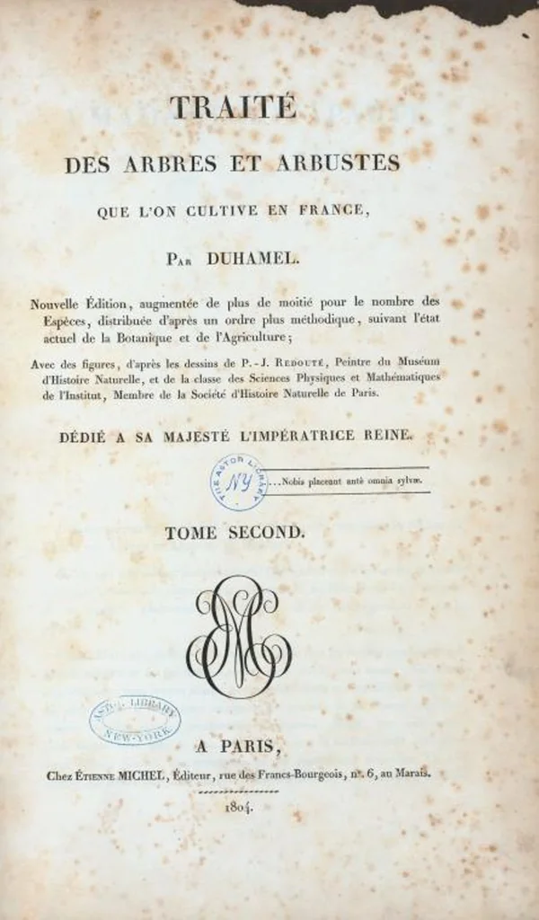 An illustration from Nouveau Duhamel, 1801, leaf 62