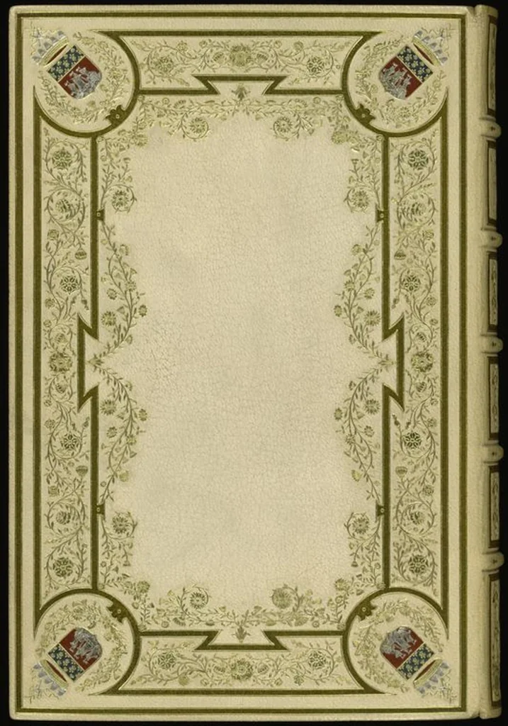 An illustration from Bookbinding : books bequeathed by William Augustus Spencer, 1880, leaf 13