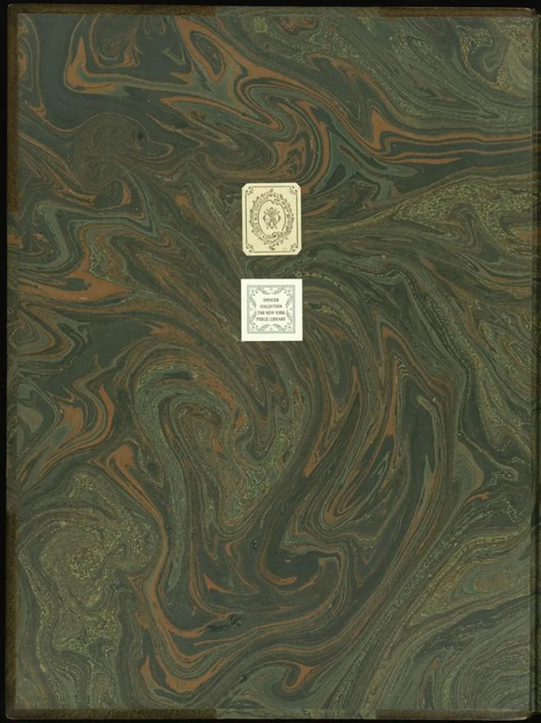 An illustration from Bookbinding : books bequeathed by William Augustus Spencer, 1880, leaf 16
