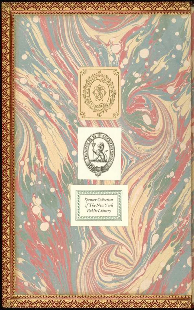 An illustration from Bookbinding : books bequeathed by William Augustus Spencer, 1880, leaf 182