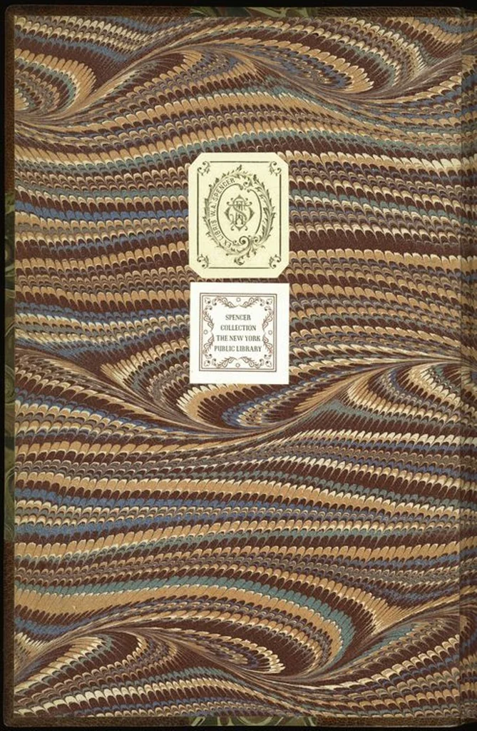 An illustration from Bookbinding : books bequeathed by William Augustus Spencer, 1880, leaf 2