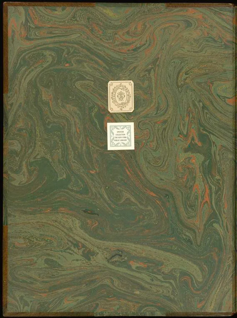 An illustration from Bookbinding : books bequeathed by William Augustus Spencer, 1880, leaf 23