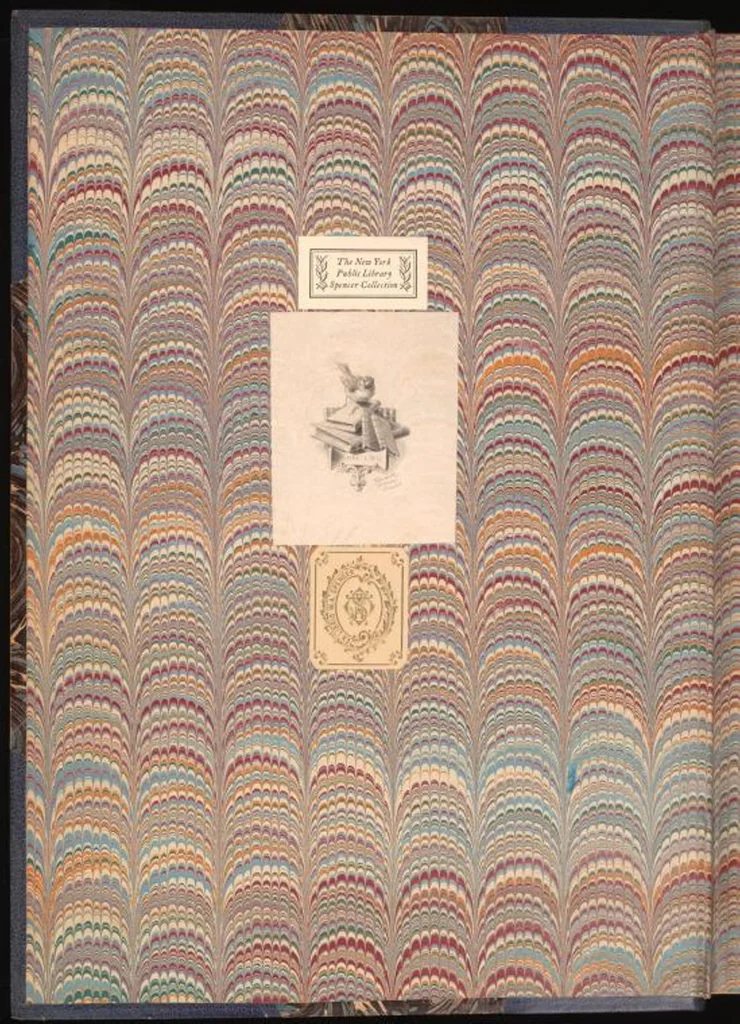 An illustration from Bookbinding : books bequeathed by William Augustus Spencer, 1880, leaf 448