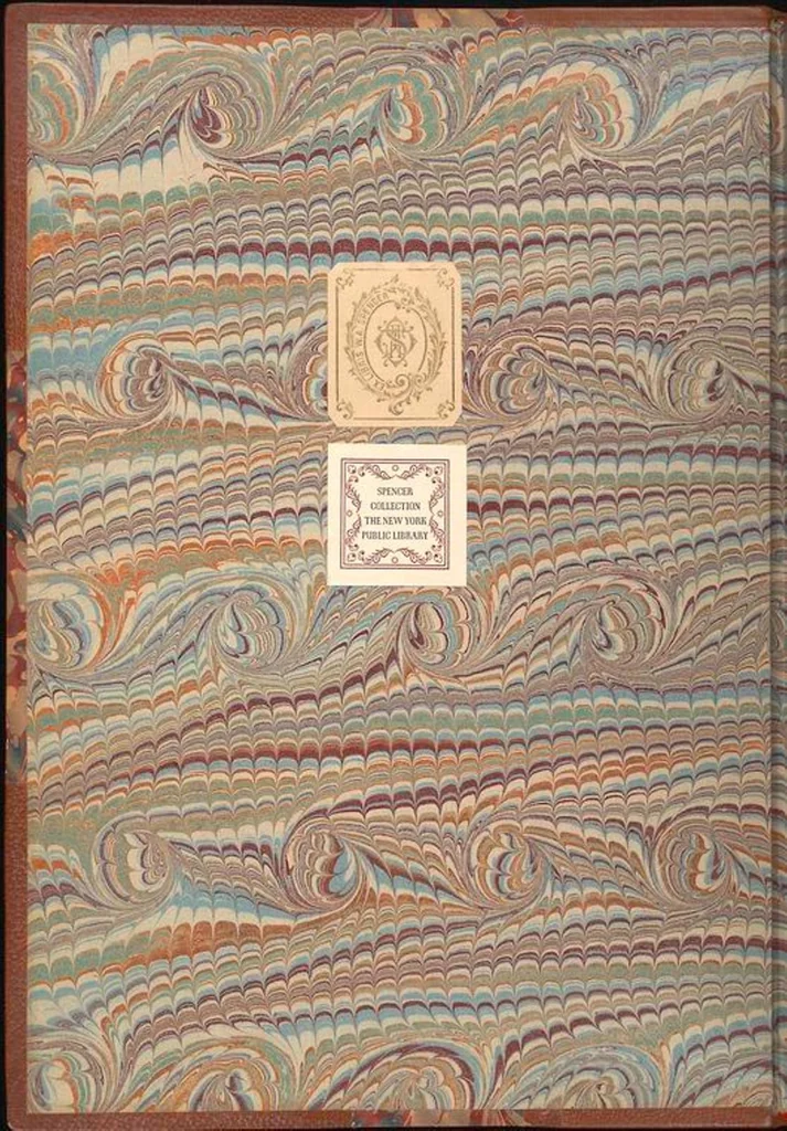 An illustration from Bookbinding : books bequeathed by William Augustus Spencer, 1880, leaf 483