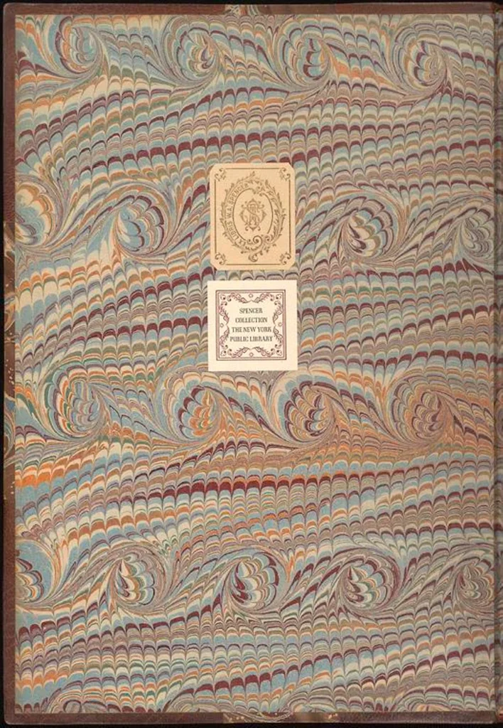 An illustration from Bookbinding : books bequeathed by William Augustus Spencer, 1880, leaf 504