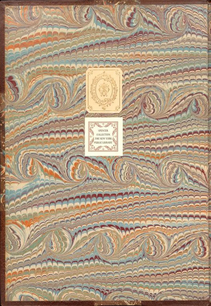 An illustration from Bookbinding : books bequeathed by William Augustus Spencer, 1880, leaf 525