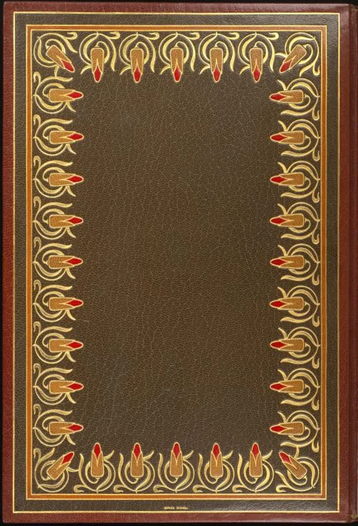 An illustration from Bookbinding : books bequeathed by William Augustus Spencer, 1880, leaf 580