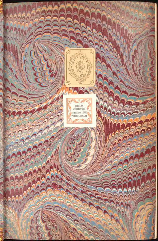 An illustration from Bookbinding : books bequeathed by William Augustus Spencer, 1880, leaf 681