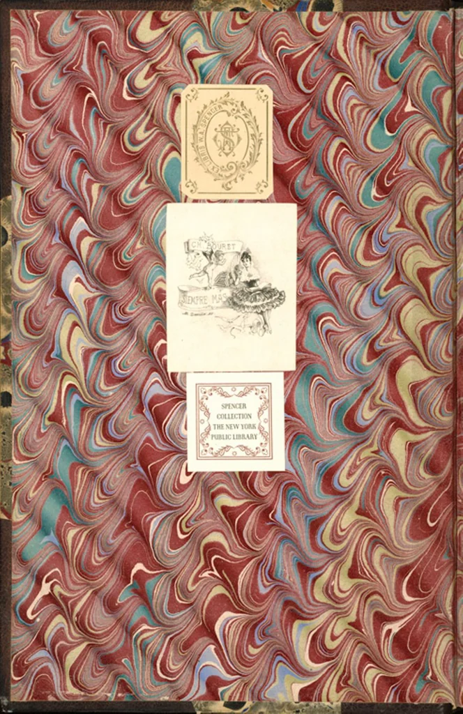 An illustration from Bookbinding : books bequeathed by William Augustus Spencer, 1880, leaf 84