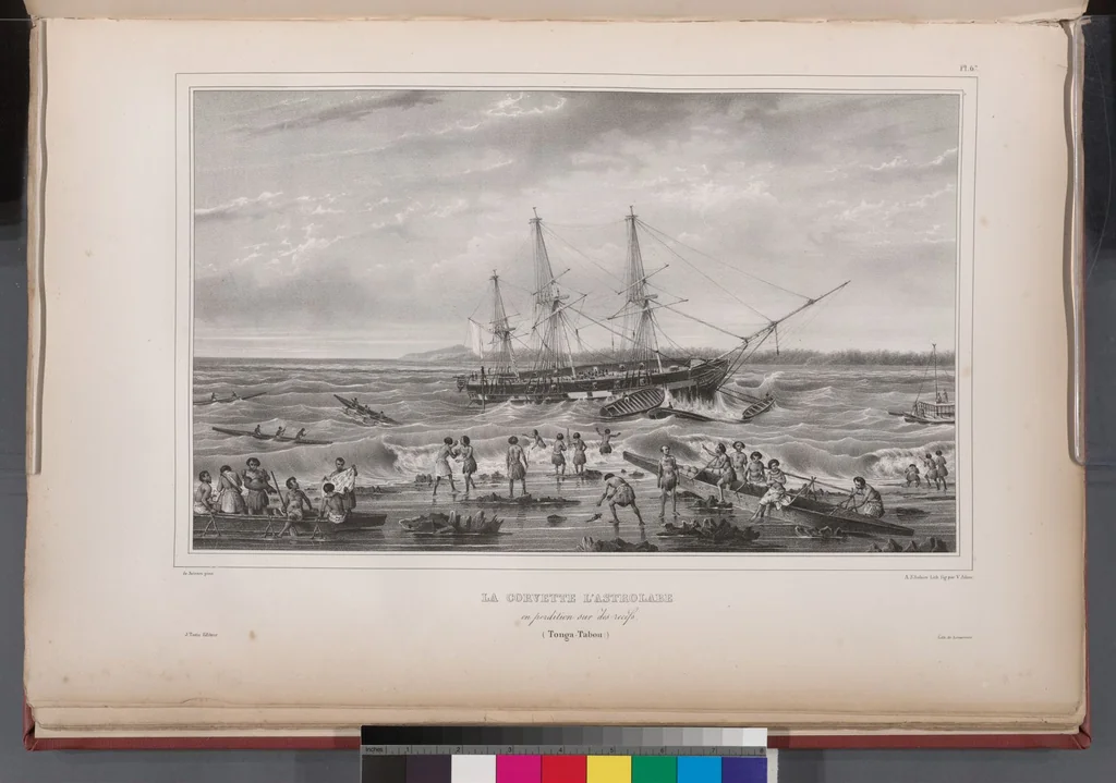 An illustration from Voyage de la corvette l'Astrolabe exécuté par ordre du roi, pendant les années 1826-1827-1828-1829, sous le commandement de M. J. Dumont d'Urville, 1830, leaf 77