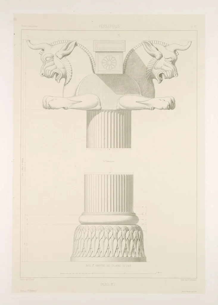 An illustration from Voyage en Perse de mm. Eugène Flandin, peintre, et Pascal Coste, architecte, entrepris par ordre de m. le ministre des affaires étrangères, d'après les instructions dressées par l'Institut. Publié sous les auspices de m. le ministre de l'intérieur, 1851, leaf 105