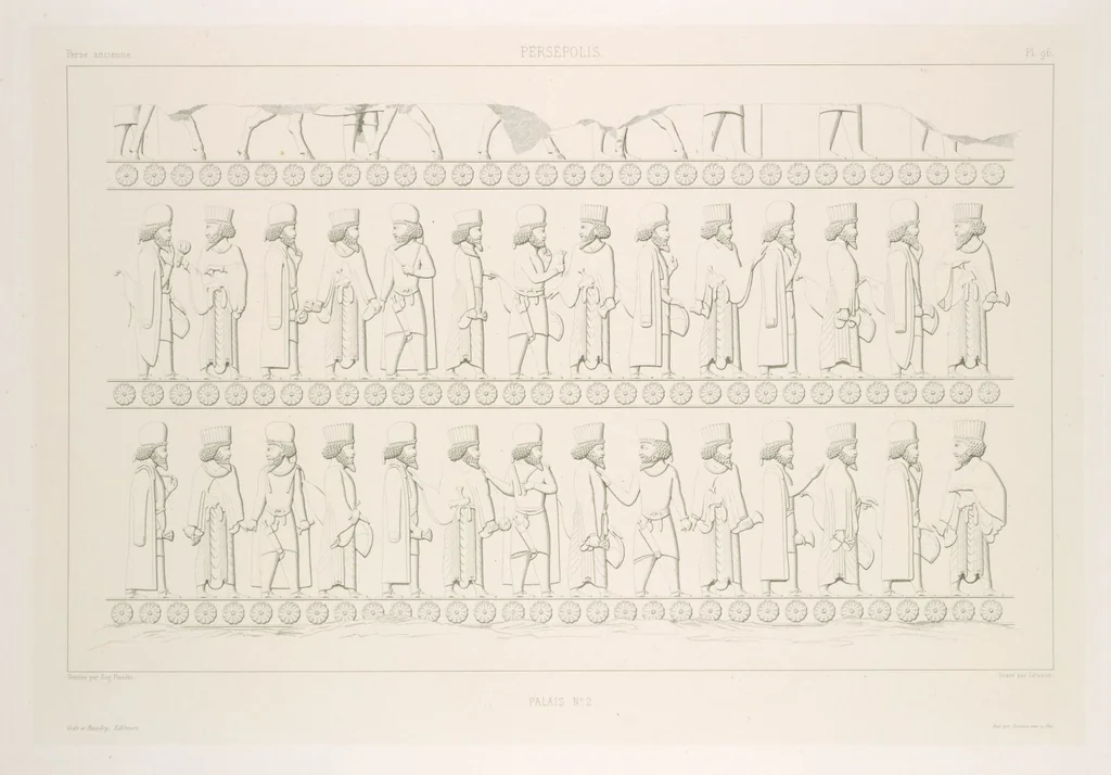 An illustration from Voyage en Perse de mm. Eugène Flandin, peintre, et Pascal Coste, architecte, entrepris par ordre de m. le ministre des affaires étrangères, d'après les instructions dressées par l'Institut. Publié sous les auspices de m. le ministre de l'intérieur, 1851, leaf 108