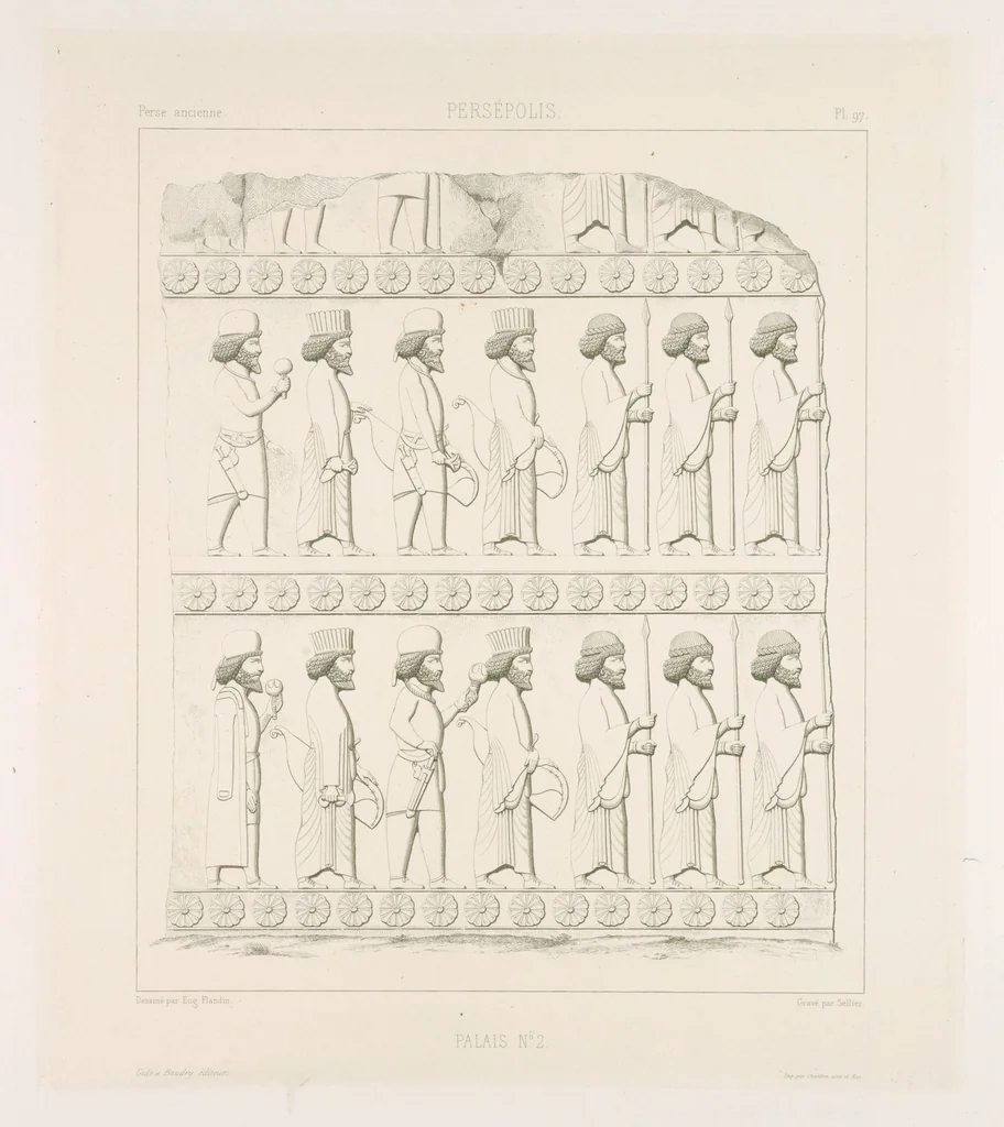 An illustration from Voyage en Perse de mm. Eugène Flandin, peintre, et Pascal Coste, architecte, entrepris par ordre de m. le ministre des affaires étrangères, d'après les instructions dressées par l'Institut. Publié sous les auspices de m. le ministre de l'intérieur, 1851, leaf 109