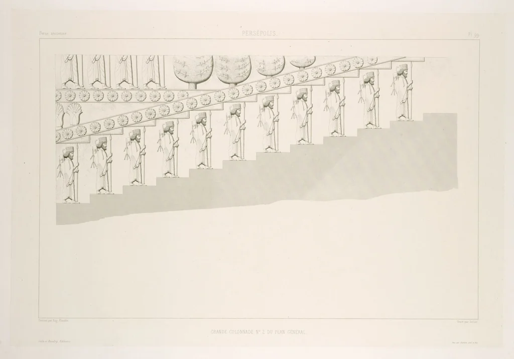 An illustration from Voyage en Perse de mm. Eugène Flandin, peintre, et Pascal Coste, architecte, entrepris par ordre de m. le ministre des affaires étrangères, d'après les instructions dressées par l'Institut. Publié sous les auspices de m. le ministre de l'intérieur, 1851, leaf 111