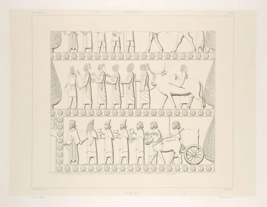 An illustration from Voyage en Perse de mm. Eugène Flandin, peintre, et Pascal Coste, architecte, entrepris par ordre de m. le ministre des affaires étrangères, d'après les instructions dressées par l'Institut. Publié sous les auspices de m. le ministre de l'intérieur, 1851, leaf 117