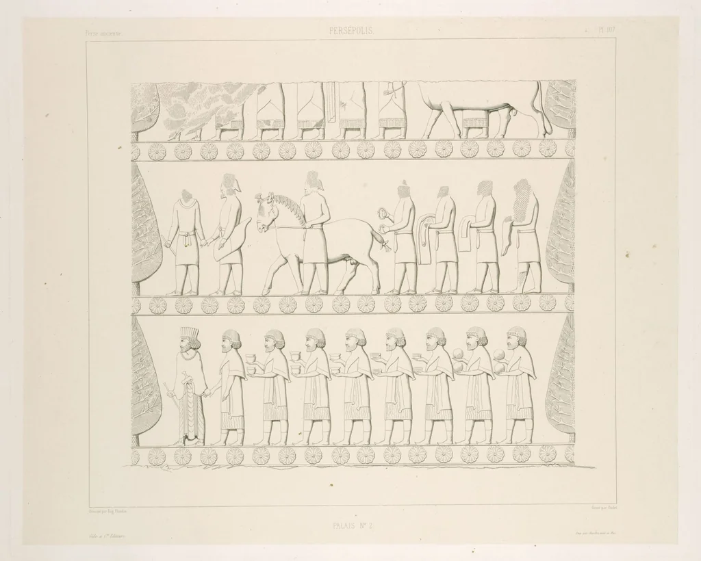 An illustration from Voyage en Perse de mm. Eugène Flandin, peintre, et Pascal Coste, architecte, entrepris par ordre de m. le ministre des affaires étrangères, d'après les instructions dressées par l'Institut. Publié sous les auspices de m. le ministre de l'intérieur, 1851, leaf 119