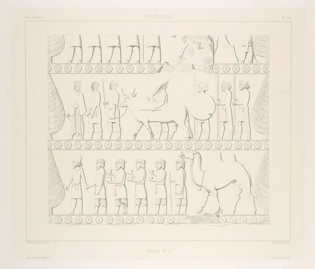 An illustration from Voyage en Perse de mm. Eugène Flandin, peintre, et Pascal Coste, architecte, entrepris par ordre de m. le ministre des affaires étrangères, d'après les instructions dressées par l'Institut. Publié sous les auspices de m. le ministre de l'intérieur, 1851, leaf 120