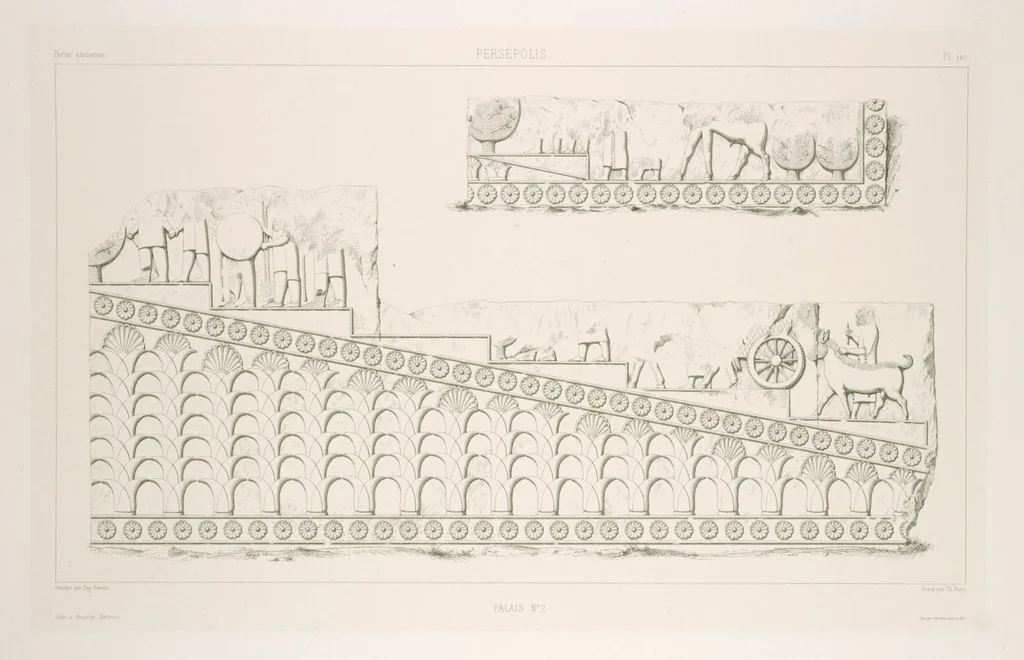 An illustration from Voyage en Perse de mm. Eugène Flandin, peintre, et Pascal Coste, architecte, entrepris par ordre de m. le ministre des affaires étrangères, d'après les instructions dressées par l'Institut. Publié sous les auspices de m. le ministre de l'intérieur, 1851, leaf 122