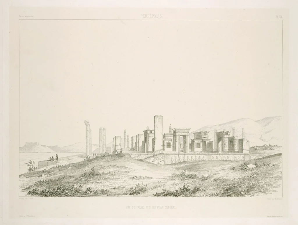 An illustration from Voyage en Perse de mm. Eugène Flandin, peintre, et Pascal Coste, architecte, entrepris par ordre de m. le ministre des affaires étrangères, d'après les instructions dressées par l'Institut. Publié sous les auspices de m. le ministre de l'intérieur, 1851, leaf 126