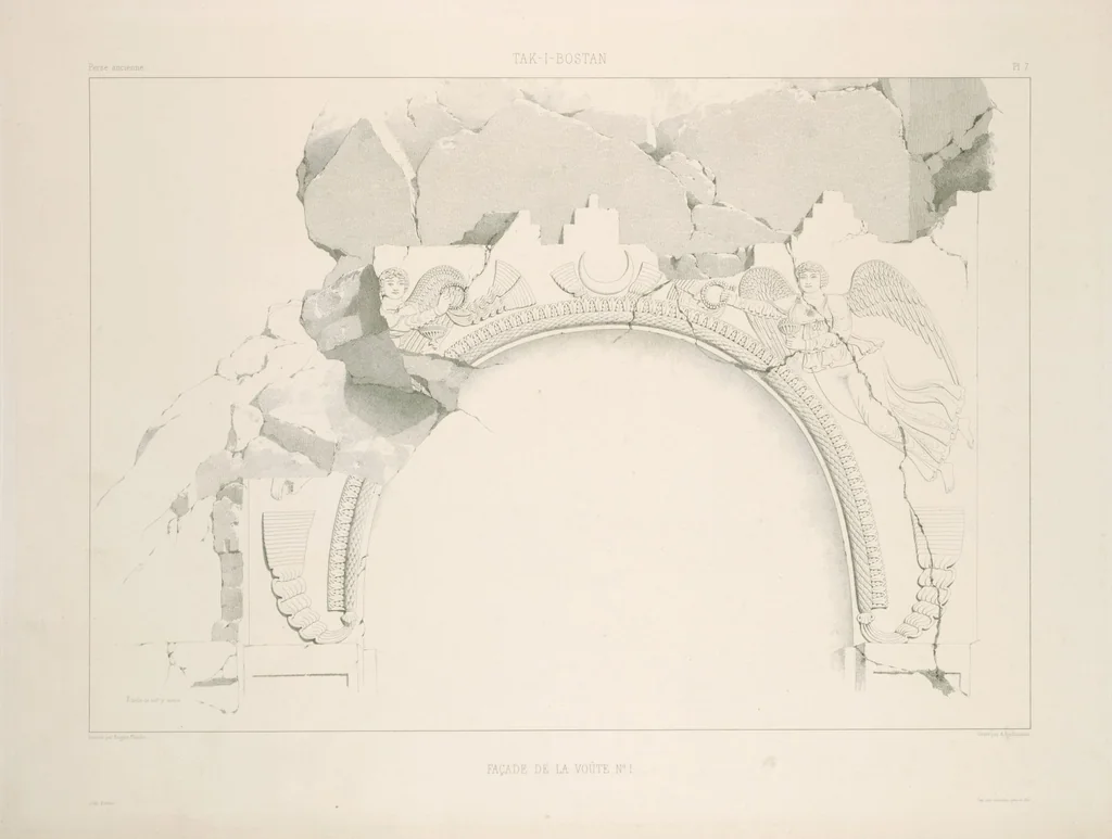 An illustration from Voyage en Perse de mm. Eugène Flandin, peintre, et Pascal Coste, architecte, entrepris par ordre de m. le ministre des affaires étrangères, d'après les instructions dressées par l'Institut. Publié sous les auspices de m. le ministre de l'intérieur, 1851, leaf 13
