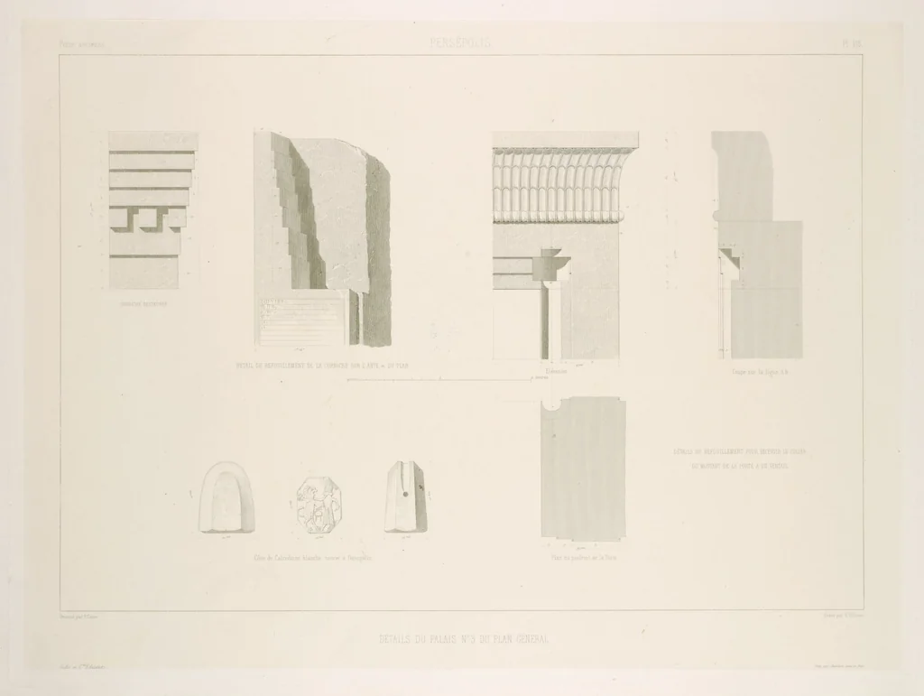 An illustration from Voyage en Perse de mm. Eugène Flandin, peintre, et Pascal Coste, architecte, entrepris par ordre de m. le ministre des affaires étrangères, d'après les instructions dressées par l'Institut. Publié sous les auspices de m. le ministre de l'intérieur, 1851, leaf 130